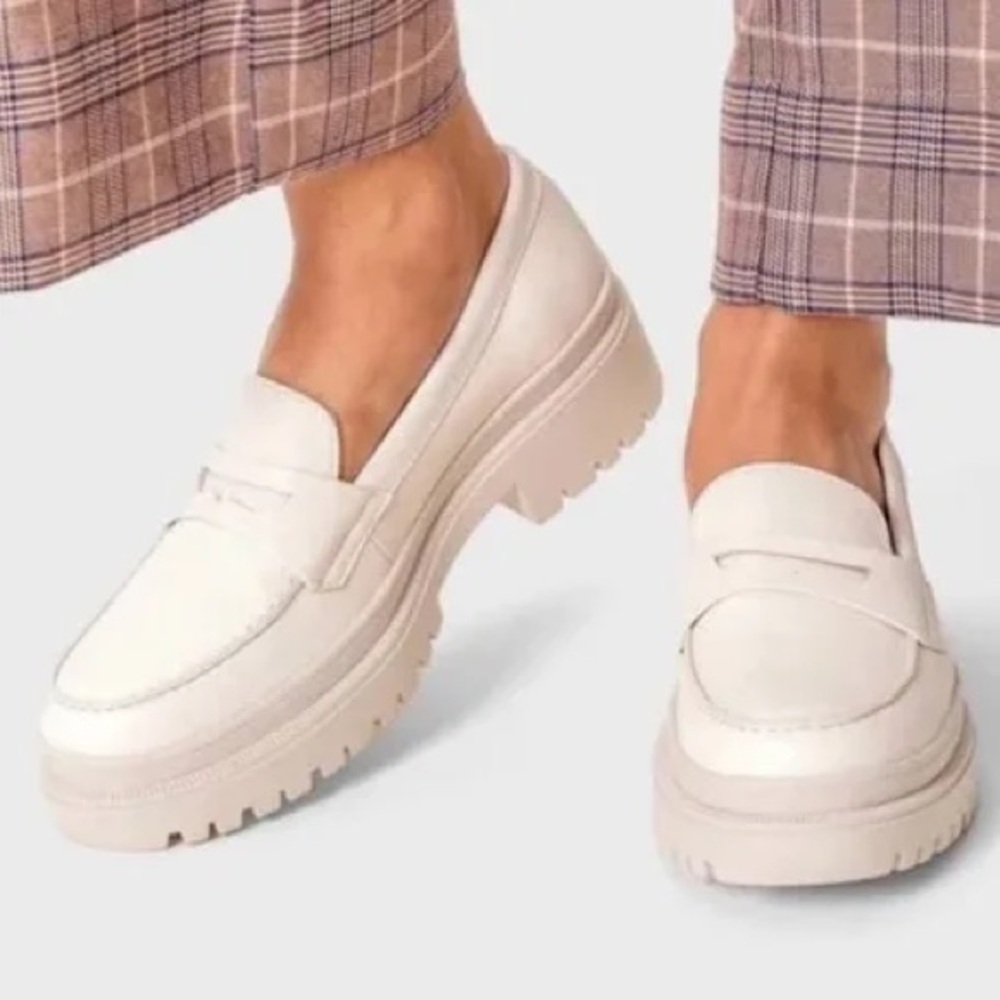 Anthropologie Cream Loafers